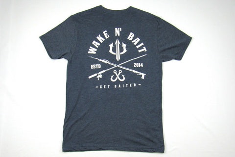 Navy/White Short Sleeve Tri-blend T-shirt - Criss Cross