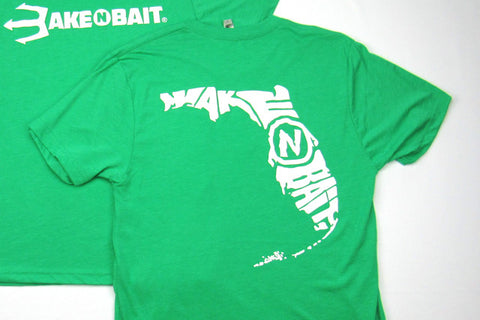 Green/White Short Sleeve Tri-blend T-shirt - Florida