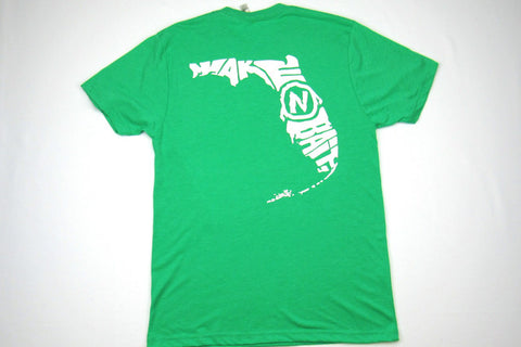Green/White Short Sleeve Tri-blend T-shirt - Florida