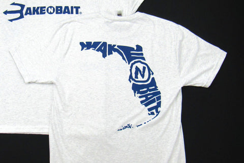 Heather White/Navy Blue Short Sleeve Tri-blend T-shirt - Florida